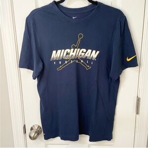 Nike Dri-Fit T-Shirt Jordan Jumpman Michigan Football Navy Men's Medium